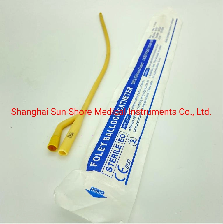 CE/ISO Certified Medical Disposable Sterile Silicone Coated Latex Foley Balloon Catheter / Urinary Catheter