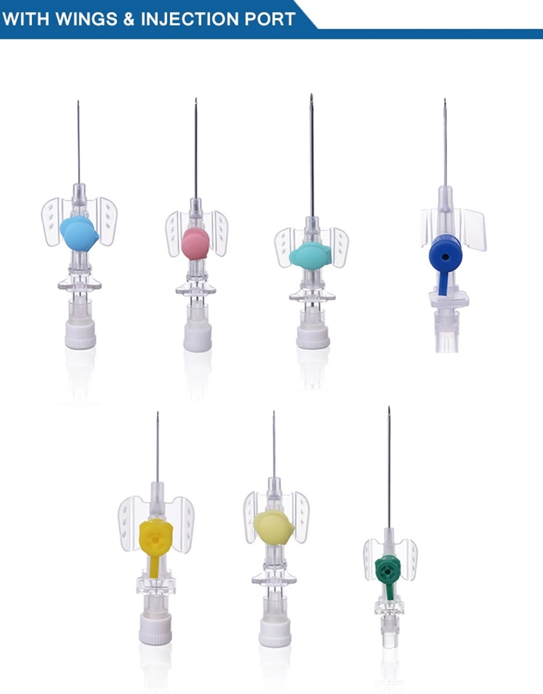 Factory Hot Sales Disposable Sterile IV Cannula with Fixed Wings