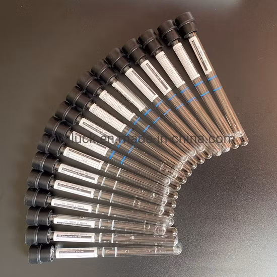 빨간 모자가 달린 일회용 의료용 애완동물 진공 혈액 수집 튜브